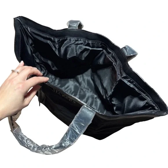 Victoria's Secret Black‎ Canvas Tote Bag Large – NWT - Picture 4 of 13